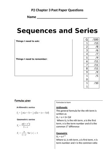 Pure 2 Sequences and Series AP and GP