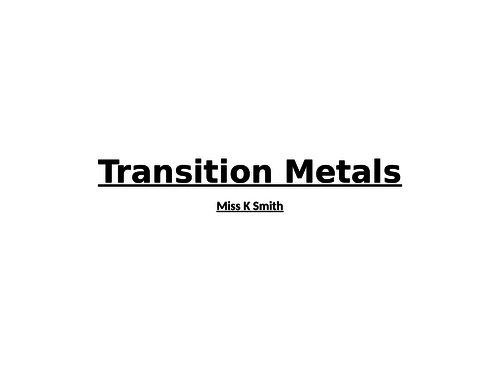 A-Level Transition Metals and Inorganic Compunds