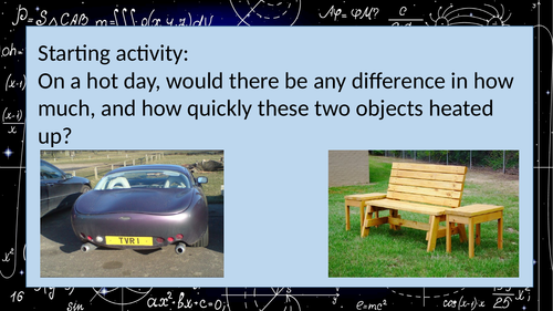 Specific Heat Capacity theory (ideal for non specialists) prior to required practical AQA GCSE