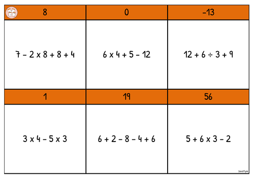 Order of Operations - Loop game - Free Mastery Resource