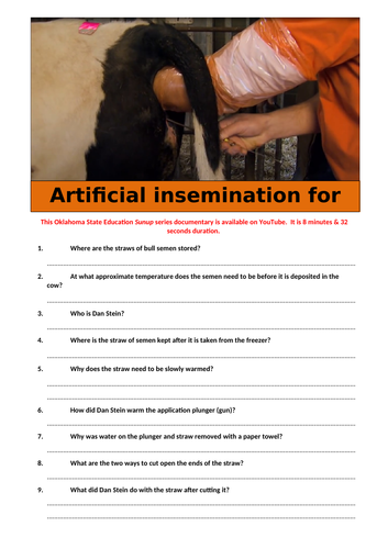 Artificial insemination in cattle