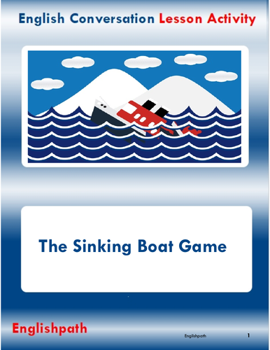 EAL English conversation activity - Sinking Boat game with 15 characters