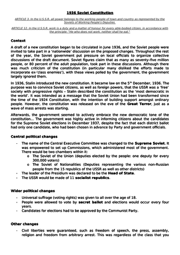 Stalin's Constitution of 1936