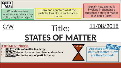 KS4 New GCSE (9-1) - States of Matter (AQA C3.1 Structure and Bonding)