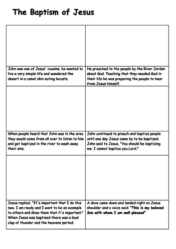 The Baptism of Jesus Comic Strip and Storyboard