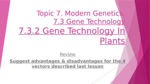 Genetic Technology in Plants (GM Plants)