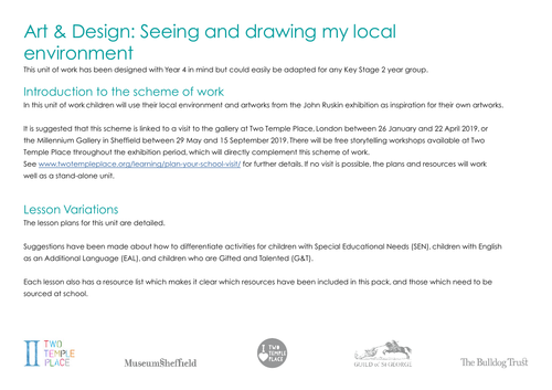 KS2 Art & Design - Seeing and drawing my local environment