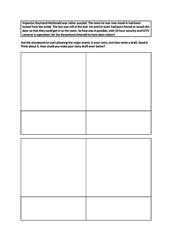 Literacy / English - Story Starter and storyboard - Locked Room mystery