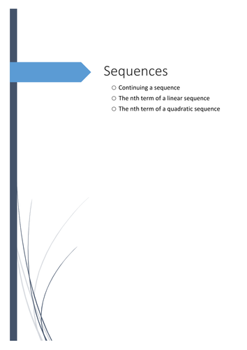 GCSE Mathematics 9-1: Sequences: Continuing a sequence, using the nth term and finding the nth term