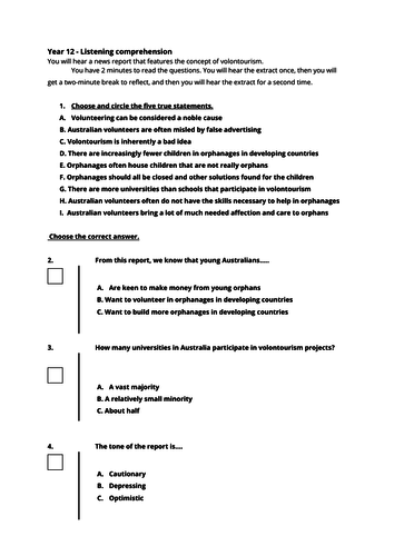 IB DP English B - Listening assessment (introduction)