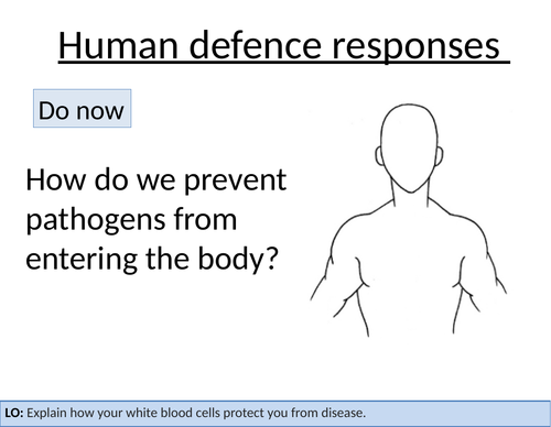 AQA GCSE Trilogy Biology lesson - Human defence responses