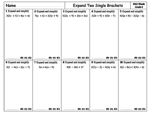 RAG Sheets - Expand Two Single Brackets