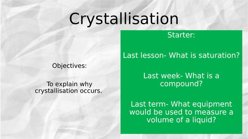 Crystallisation