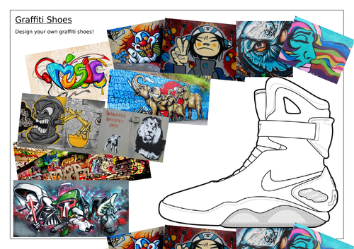 Graffiti Shoes Worksheets, Art/DT Cover work