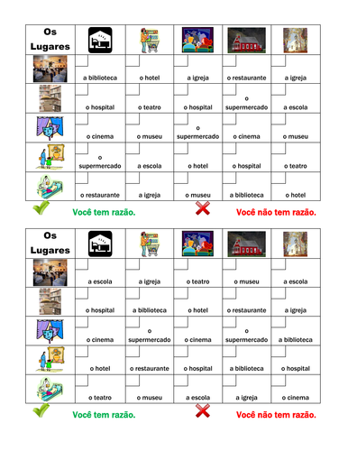 Lugares (Places in Portuguese) Prepositions Inspetor Speaking Activity