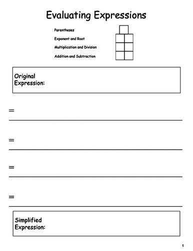 Algebra 1 "Reusable Dry Erase Pocket" Template Guides