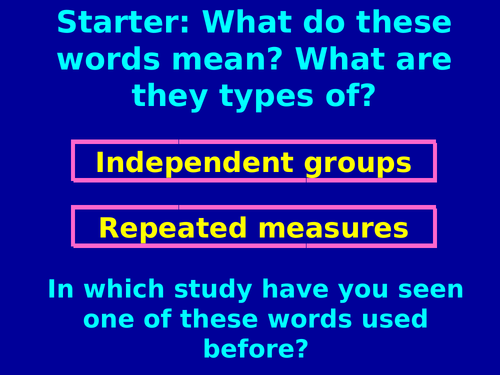 AQA GCSE Psychology (New Spec) Designs and Sampling
