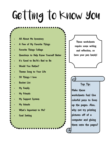 Getting to Know You Worksheets