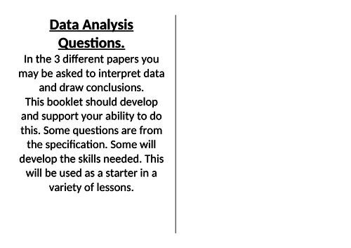 OCR PE A LEVEL. DATA ANALYSIS PRACTICE BOOKLET.