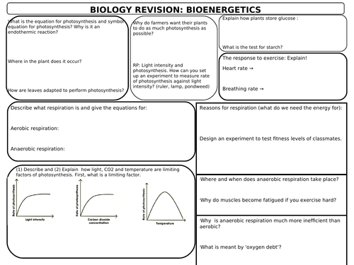 Bioenergetics Revision (9-1 GCSE)
