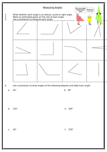 KS3 Worksheet - Angles (Lines & Angles) | Teaching Resources