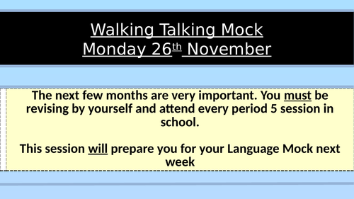 Language Paper 1 Walking Talking Mock