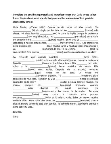 Preterit imperfect paragraph