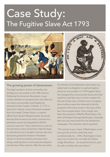 Case Study: Fugitive Slave Act 1793 | Teaching Resources