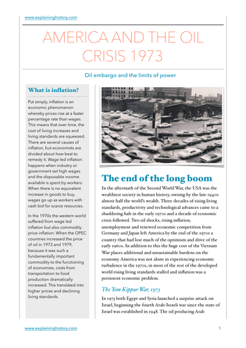 America and the oil crisis 1973