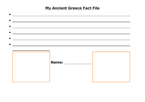 SEN- Ancient Greece Topic work
