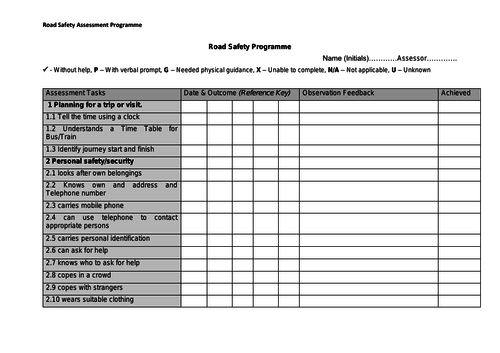 Road Safety Assessment Programme for Travel Training - Inclusion