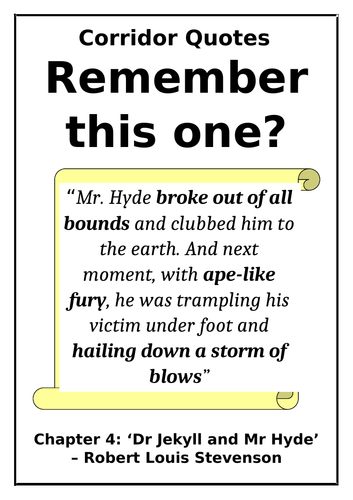 Dr Jekyll and Mr Hyde Quotation Posters/Revision