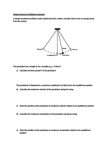 AQA Simple Harmonic Motion Practice Question (SHM Maths and Formula Practice)