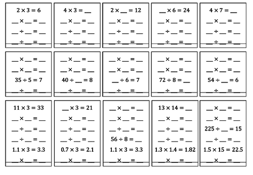 Commutative properties with Multiplication and division.