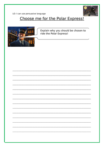 Polar Express Peruasive writing and Reading Challenge