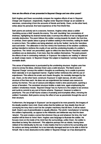 GRADE 9 Model answer AQA Power and Conflict Poetry