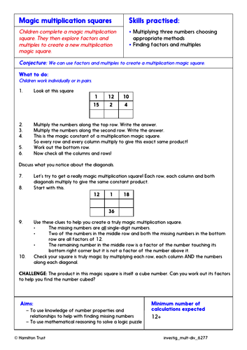 Problem-Solving Investigation: Multiples, factors & prime numbers (Year 6 Multiplication & Division)