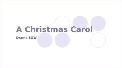 A practical Christmas Carol SOW (suitable for Drama or English)