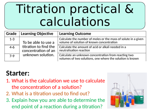 NEW AQA GCSE Trilogy (2016) Chemistry - Titration practical & calculations HT
