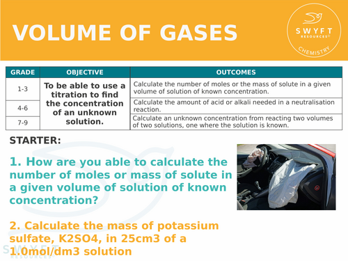 NEW AQA GCSE Trilogy (2016) Chemistry - Volume of gases HT