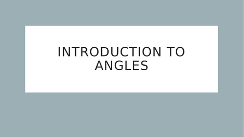 Introduction to angles