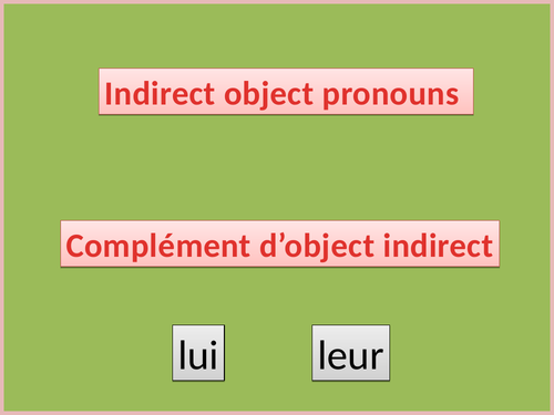 Indirect object pronouns | Teaching Resources