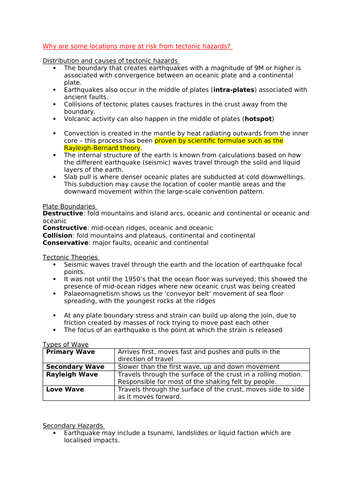 Tectonic's Revision Notes