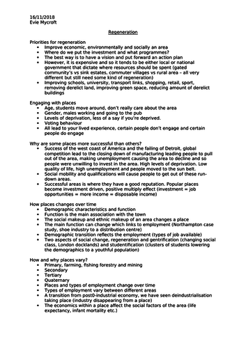 Regeneration Revision