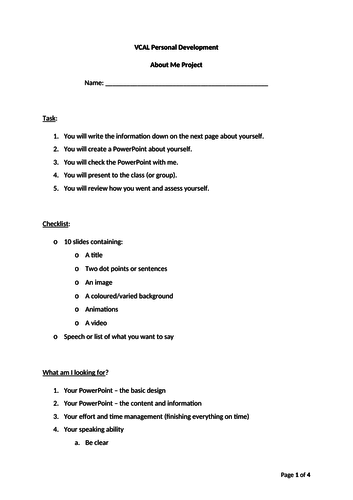 VCAL Assessment