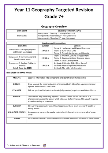 Grade 7+ Geography GCSE Workbook