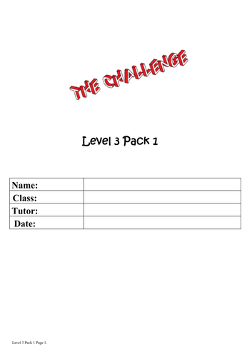 Exclusion / Detention work  & answer pack - Maths Lvl 3 WB1