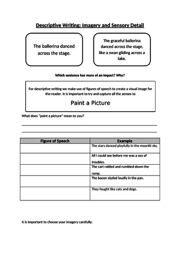 English Descriptive Writing Practice