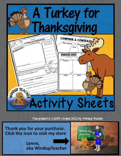 A Turkey For Thanksgiving Activity Sheets Print Go Teaching Resources