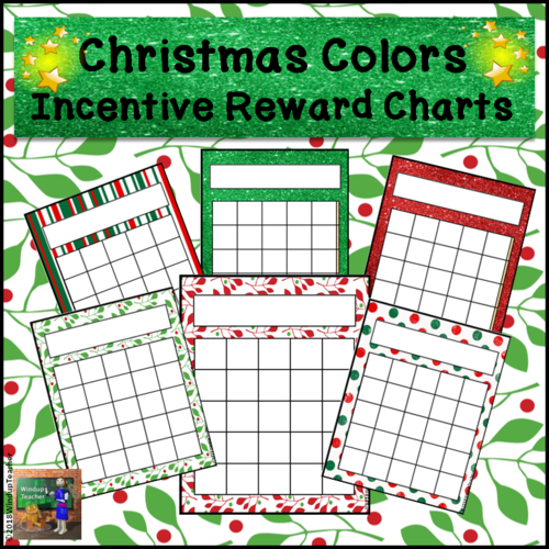 Christmas Colors Incentive Reward Sticker Charts